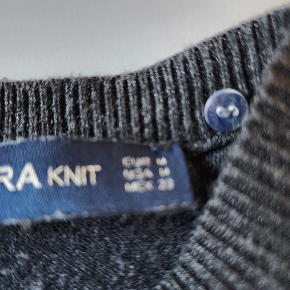 Zara Knit Sweater Dark Grey Medium - Picture 7 of 14